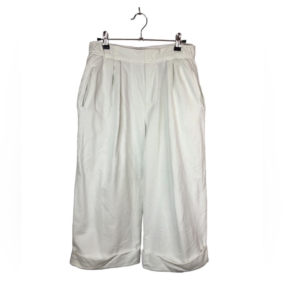 Norma Kamali Pants - Norma Kamali Fleece Wide Leg Capri Wide Cuffs